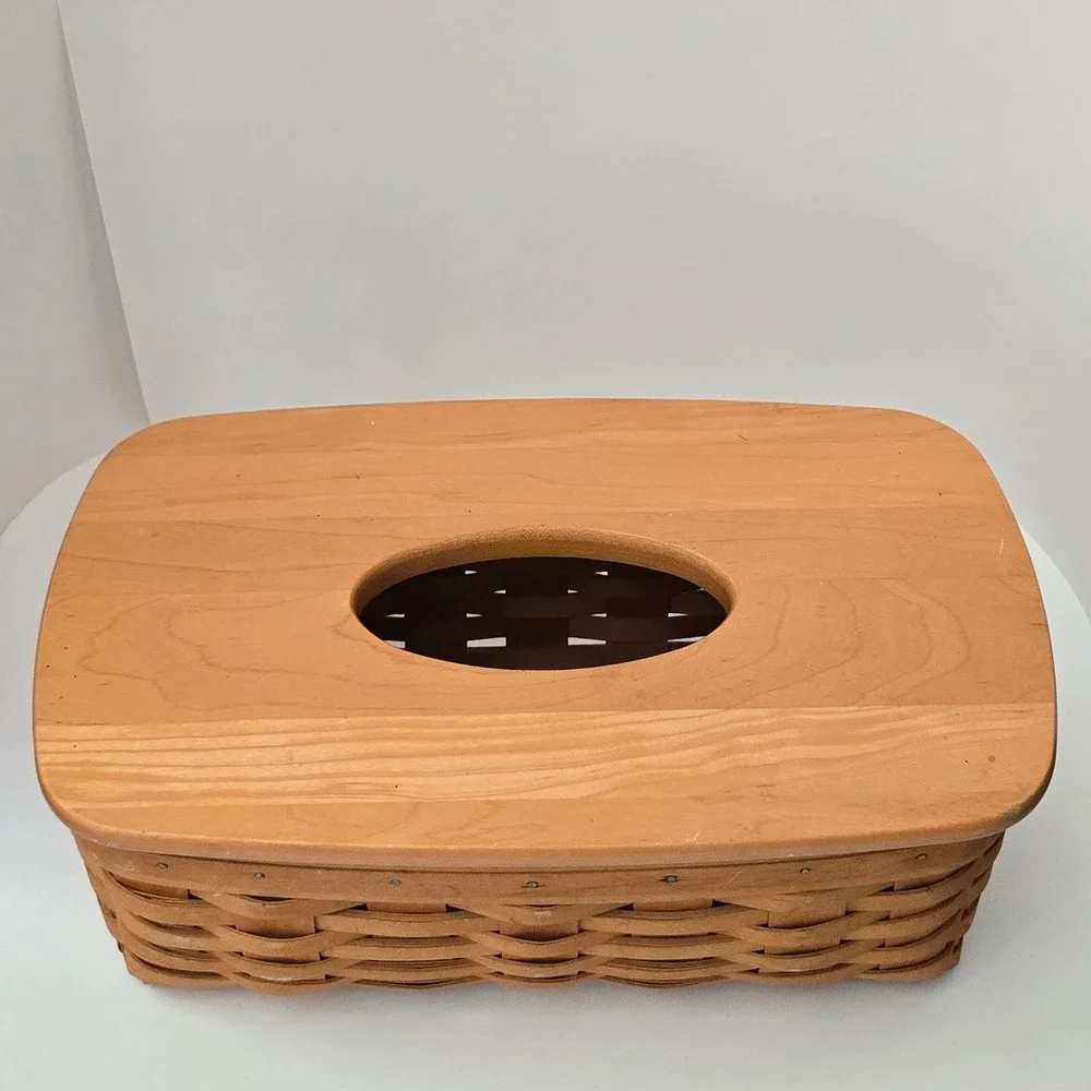 Longaberger 2002 Long Tissue Basket & Lid